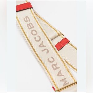 Marc Jacob cream gold red  webbing strap, purse strap NEW